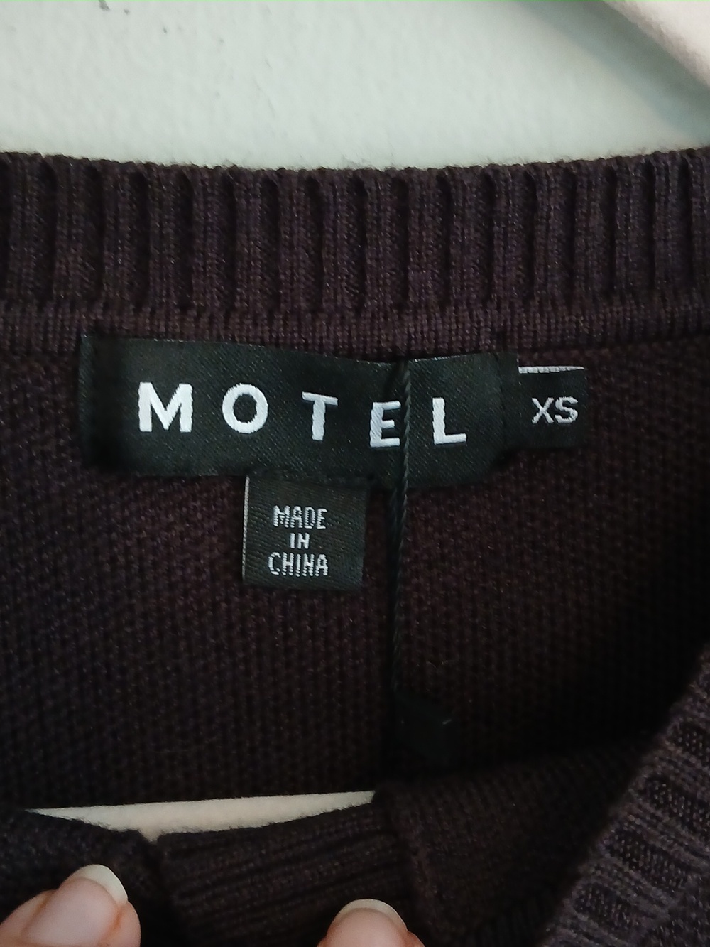 Motel Subra Long Sleeve Ribbed Hem Cardigan in Bitter Chocolate Size XS NWT - Picture 8 of 12